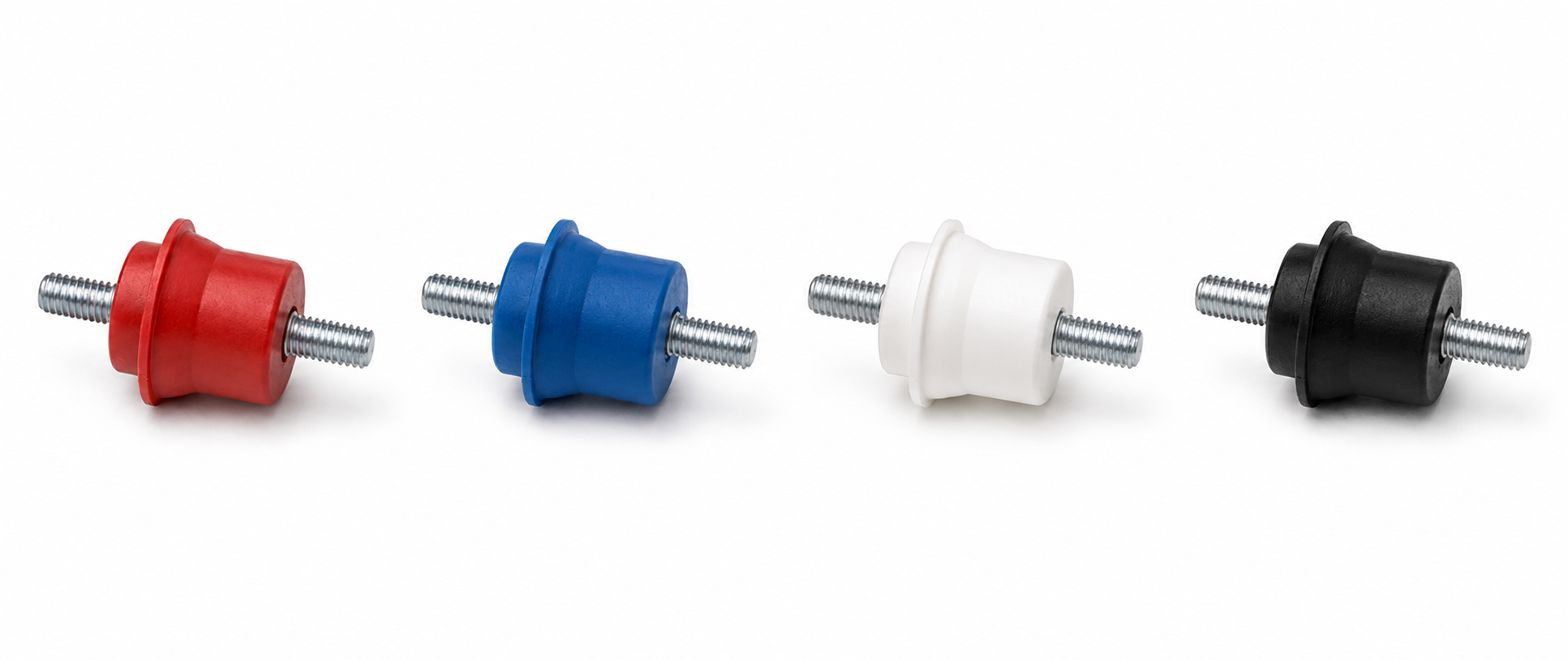 M5 Double Stud Insulators in red, blue, white and black