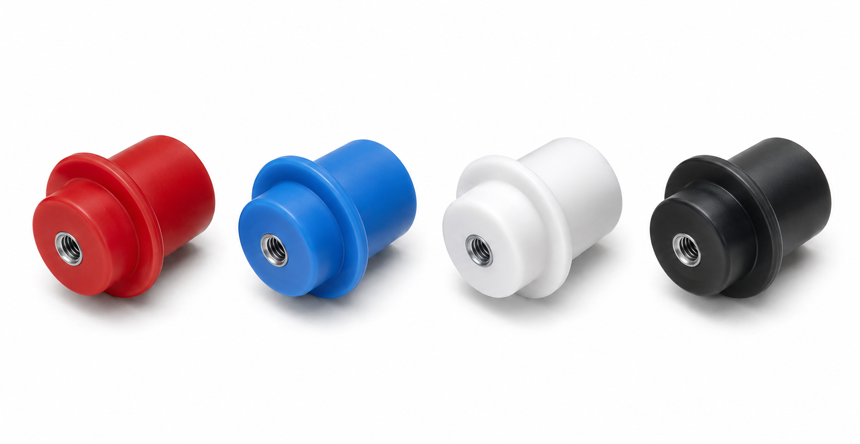 M8 Double Insert Insulators in red, blue, white and black